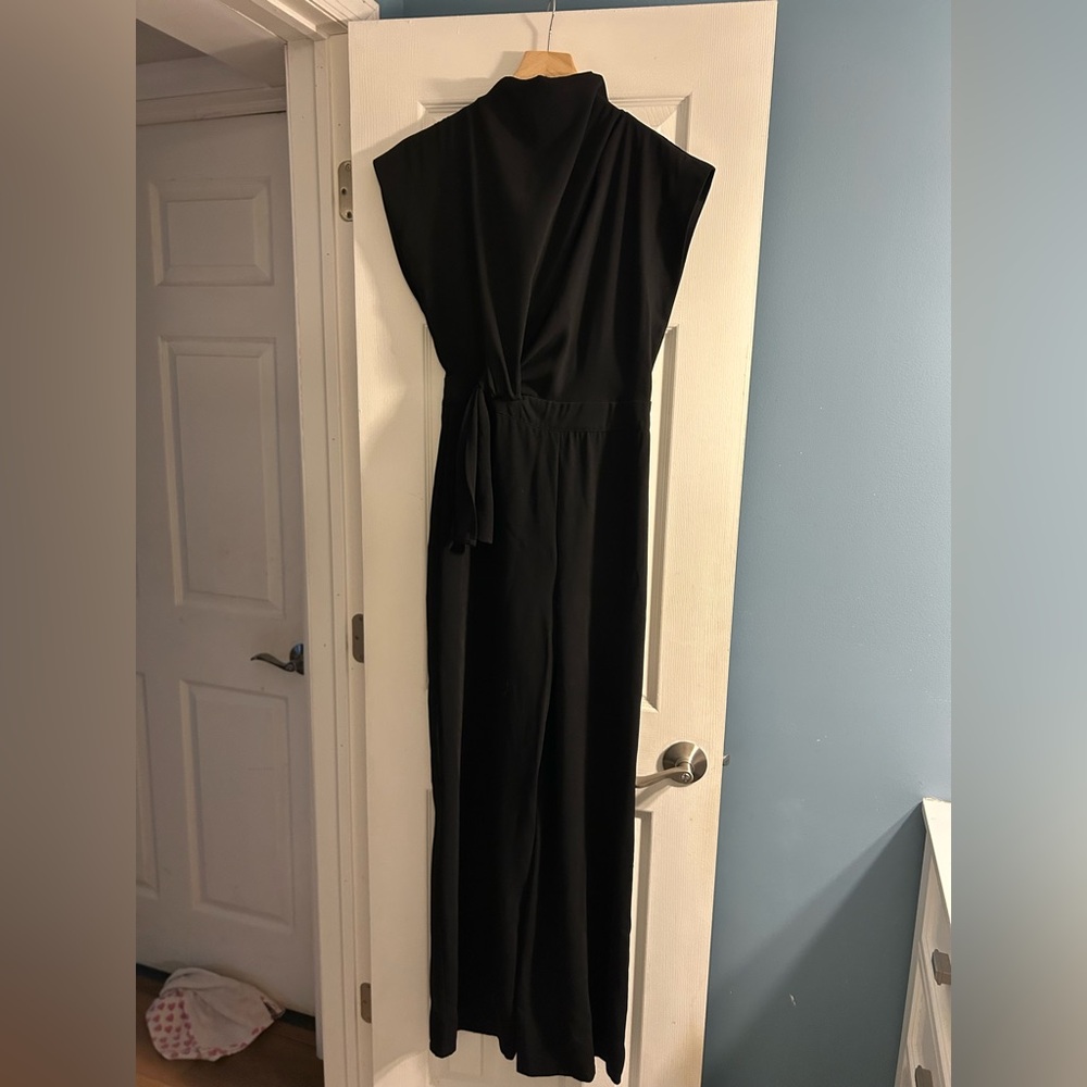 Ina Black Sleeveless Jumpsuit with Tie Waist